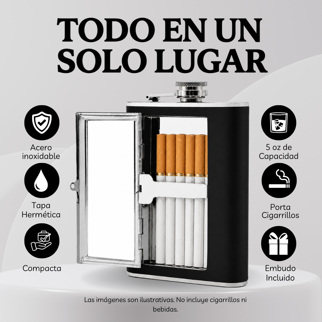 Licorera 2 en 1 con Portacigarrillos